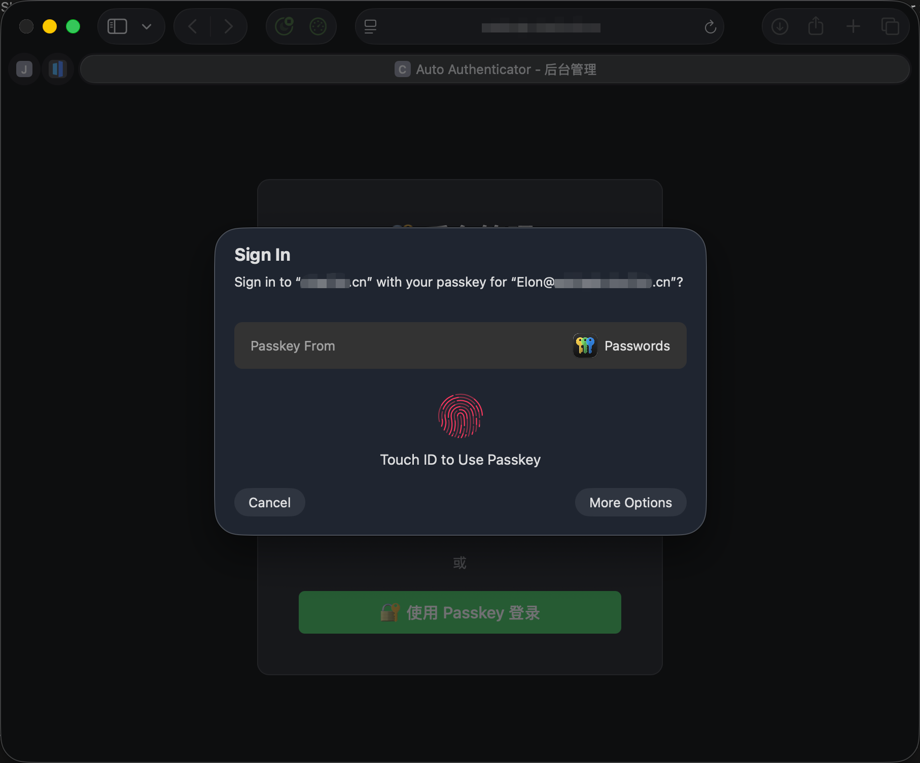 Passkey登录
